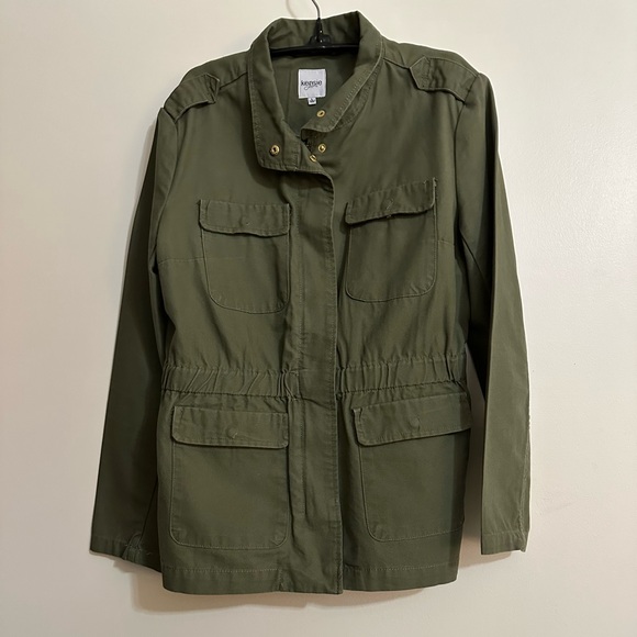 Kensie Jeans Olive Drab Utility Jacket, Size L - Picture 3 of 8